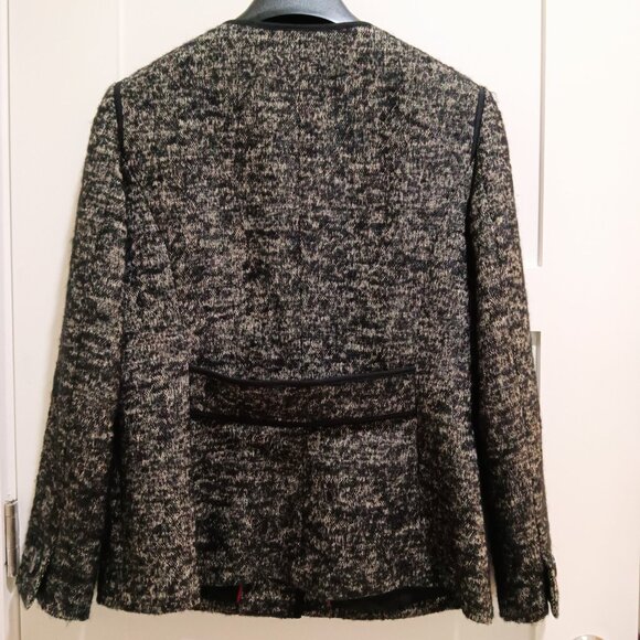 Worth Petites Black & Gray Linen, Wool, Mohair & Alpaca Jacket - Picture 5 of 6